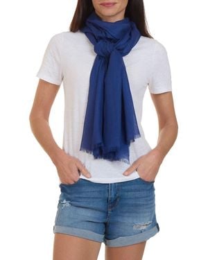 Bruno Magli Solid Fringe Scarf - Blue