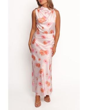 Petal & Pup Frayla Floral Print Satin Dress - Multicolor