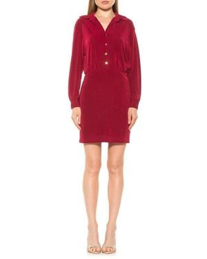 Alexia Admor Avril Velvet Shirtdress - Red