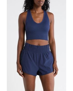 90 Degrees Bianca Seamless Crop Tank - Blue