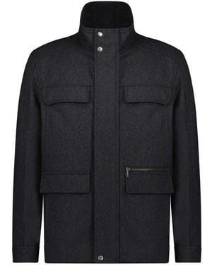 Cole Haan Melton Wool Blend Field Coat - Black