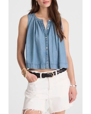 Madewell Denim Button-Up Tank Top - Blue