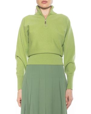 Alexia Admor Niko Quarter Zip Sweater - Green