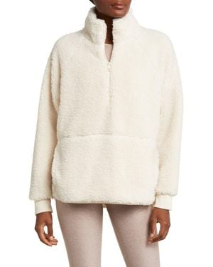 Beyond Yoga High Pile Fleece Half-Zip Pullover - White