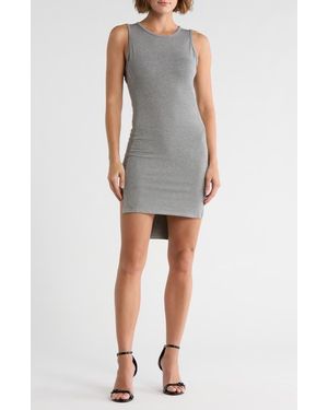 Go Couture High/Low Jersey Minidress - Gray