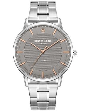 Kenneth Cole Diamond Embellished 3-Hand Quartz Bracelet Watch, 40Mm - Gray