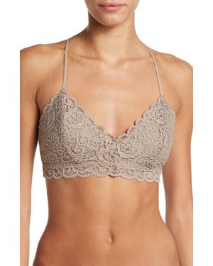 Wishlist Strappy Lace Bralette Lingerie - Gray