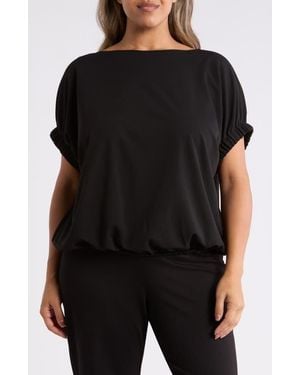 Anne Klein Elastic Cuff Dolman Sleeve T-Shirt - Black