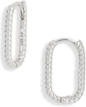 Argento Vivo Twisted Hoop Earrings - White
