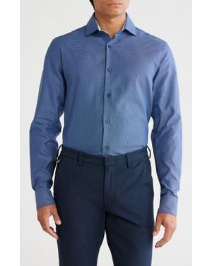 Ted Baker Slim Fit Cotton Dress Shirt - Blue