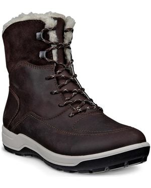 Ecco Trace Lite Waterproof Faux Shearling Lined Hiking Boot - Black