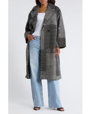 Desigual Patchwork Double Breasted Overcoat - Black