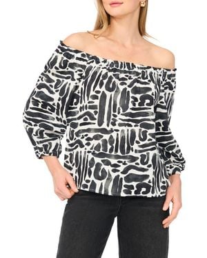 Vince Camuto Off The Shoulder Puff Sleeve Top - Black