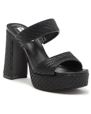 Steve Madden Platform Woven Slide Sandals - White