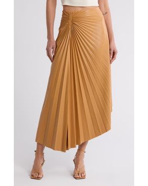 A.L.C. Tracy Pleat Asymmetric Faux Leather Skirt - Multicolor