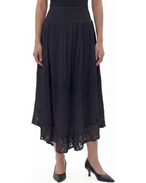 Love By Design Viola Lace Trim Skirt - Blue