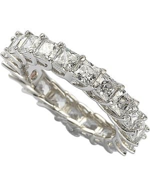 Suzy Levian Square Cut Cz Eternity Ring - Metallic