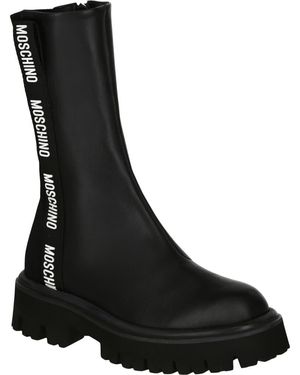 Moschino Leather Boot - Black
