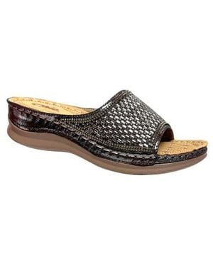 Chic by Lady Couture Rhinestone Wedge Slide Sandal - White