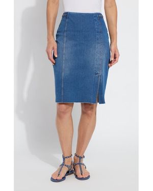 Lyssé Tess Braided Denim Pencil Skirt - Blue