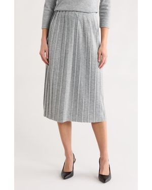 Vince Camuto Pleated Midi Skirt - Gray