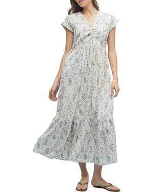 Wishlist Floral Cinched Midi Dress - Gray