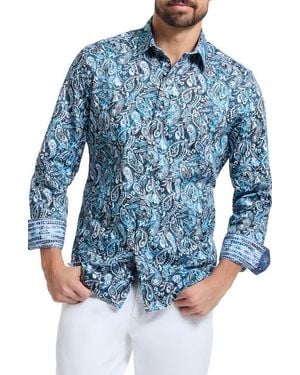 Robert Graham Atwell Long Sleeve Button-Up Shirt - Blue