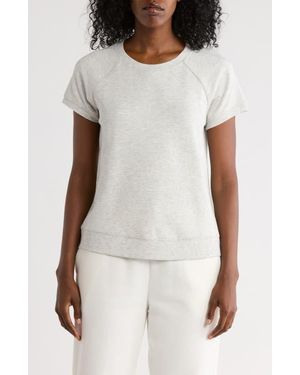 Matty M Raglan Sleeve Fleece T-Shirt - White