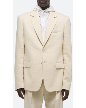 Helmut Lang Classic Linen Blend Blazer - Natural