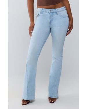 TRUE RELIGION Joey Crystal Mid Rise Flare Jeans - Blue