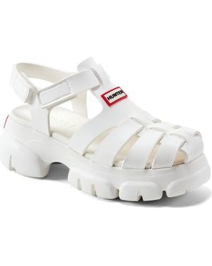 HUNTER Belah Lug Sole Fisherman Sandal - White