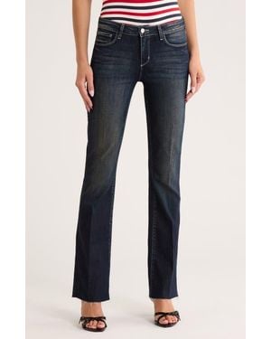 L'Agence Sneeki Low Rise Raw Hem Straight Leg Jeans - Blue