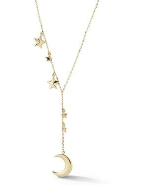 Ember Fine Jewelry 14K Celestial Y-Necklace - Metallic