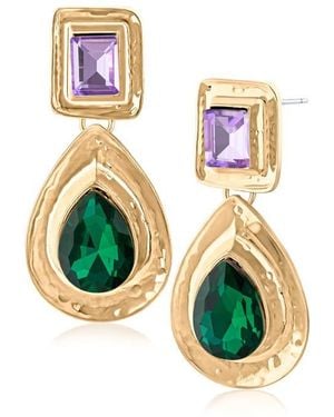 Jardin Crystal Teardrop Earrings - Green