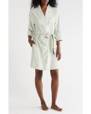 Jaclyn Embossed Honey Knit Robe - Gray