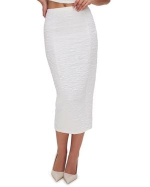 GOOD AMERICAN Textured Midi Skirt - White