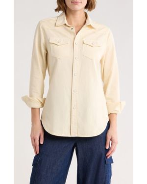 Tailor Vintage Denim Western Button-Up Shirt - White