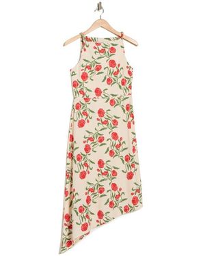 Scotch & Soda Floral Print Asymmetrical Dress - White
