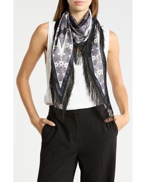 BCBGMAXAZRIA Border Print Paisley Scarf - Black
