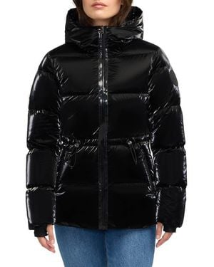 Scotch & Soda Enola Water Repellent Channel Quilted Down Jacket - Black