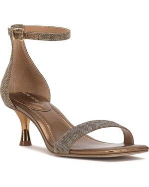 Vince Camuto Vinkely Square Toe Kitten Heel Sandal - Metallic