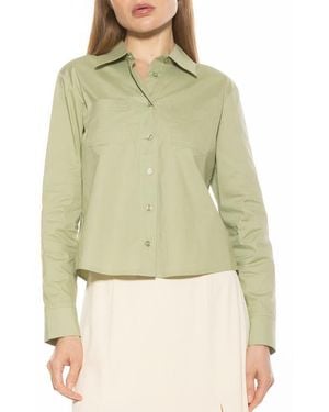 Alexia Admor Roxanne Cotton Button-Up Shirt - Green