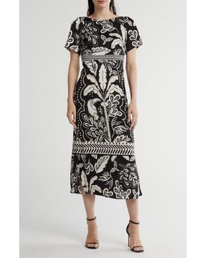 Maggy London Flutter Sleeve Midi Dress - Multicolor