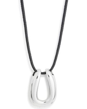 Argento Vivo Horseshoe Cord Necklace - Metallic