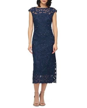 JS Collections Avril Soutache Cocktail Dress - Blue