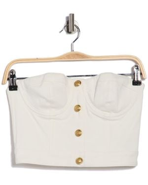 Alice + Olivia Hensley Button Front Bustier - White