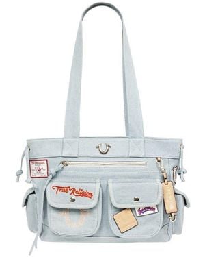 TRUE RELIGION Multipatch Tote - White