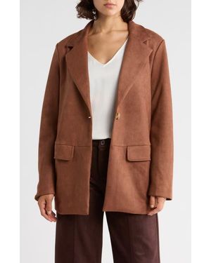 Sanctuary Faux Suede Blazer - Brown