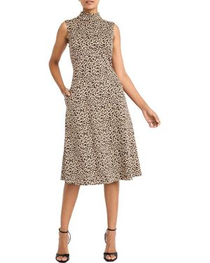 Maggy London Panthera Jacquard Fit & Flare Dress - Natural
