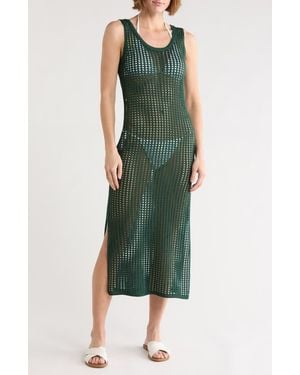 Nordstrom Rack Open Knit Cover-Up Dress - Green